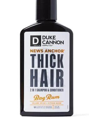Duke Cannon News Anchor Thick Hair 2-in-1 Shampoo Conditioner Bay Rum 10 oz NEW